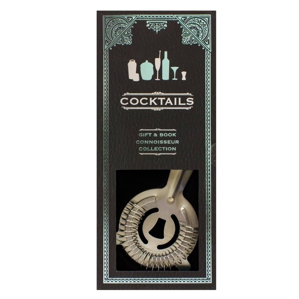 Cocktails Gift Set: Book and Cocktail Strainer
